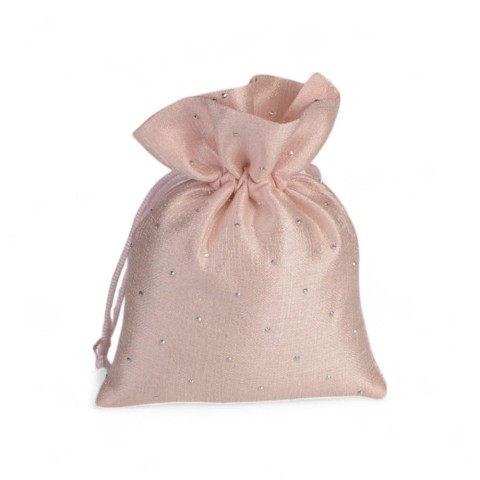 SACCHETTO ROSA MD 10X14CM CON STRASS